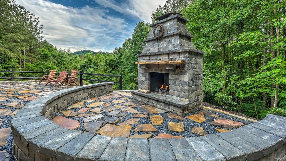 Ellijay Cabin rentals stunning firepit at Ellijay vacation home