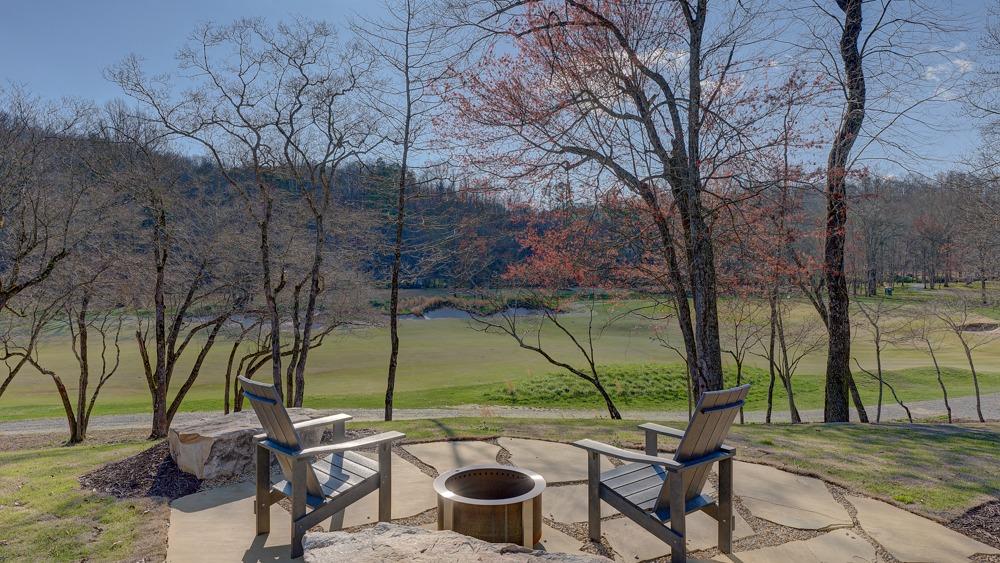 View from the Cottages vacation rentals along Old Toccoa Farm golf course overlooking hole