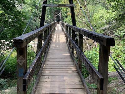 longest swinging bridge East of the Mississippi River